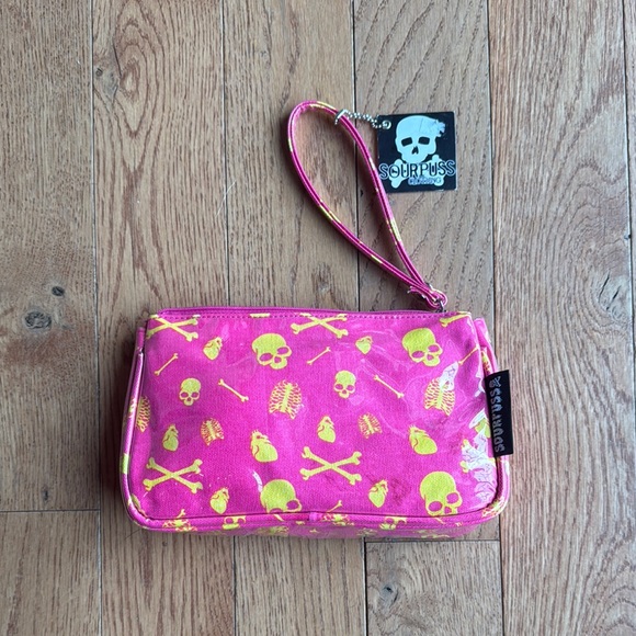 Sourpuss Pink Skull Wristlet - Picture 2 of 4